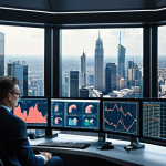 **Image:** A CFA charterholder, smartly dressed, analyzing complex financial data on multiple screens, with a futuristic cityscape visible through a large window. Emphasis on the intersection of human expertise and AI in finance.