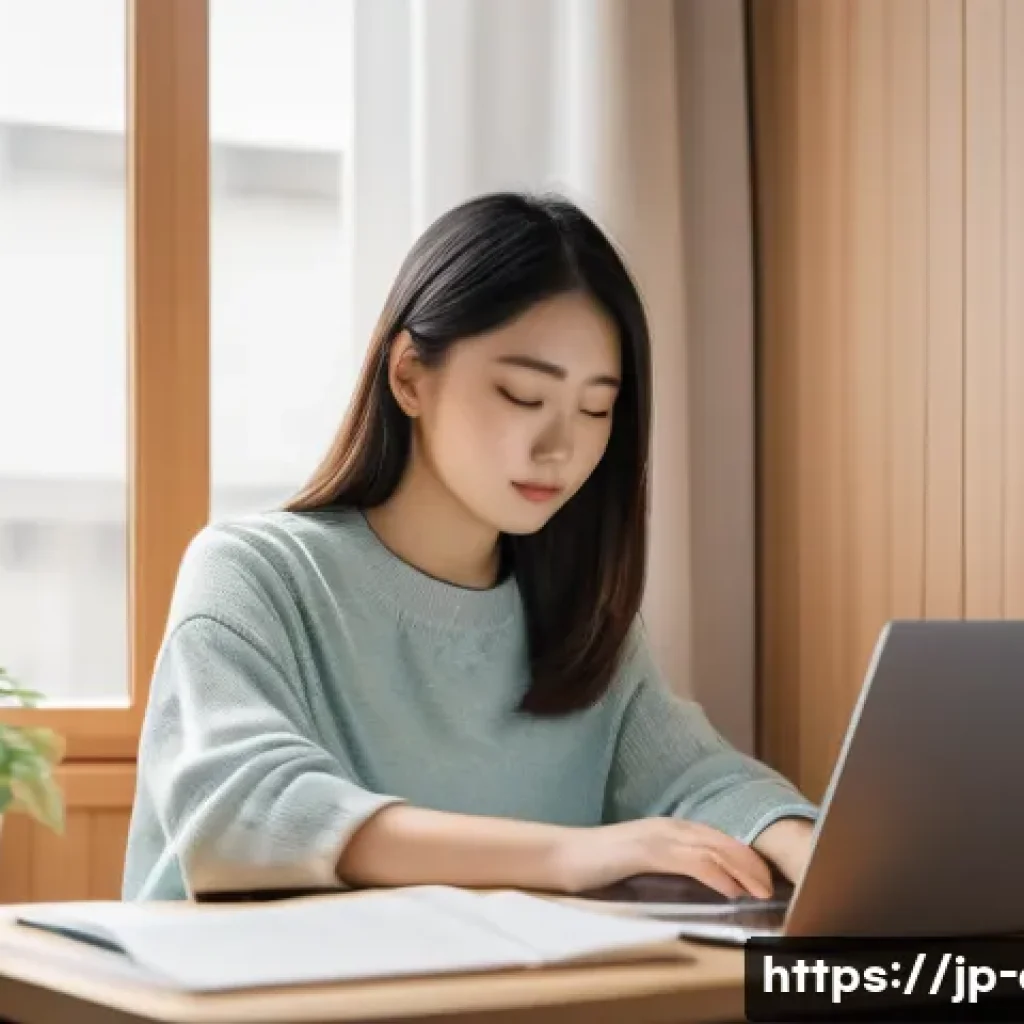 CFA 학습 실패 사례와 극복법 - A modern Japanese study room scene for a CFA candidate, featuring a young Japanese adult woman in ca...
